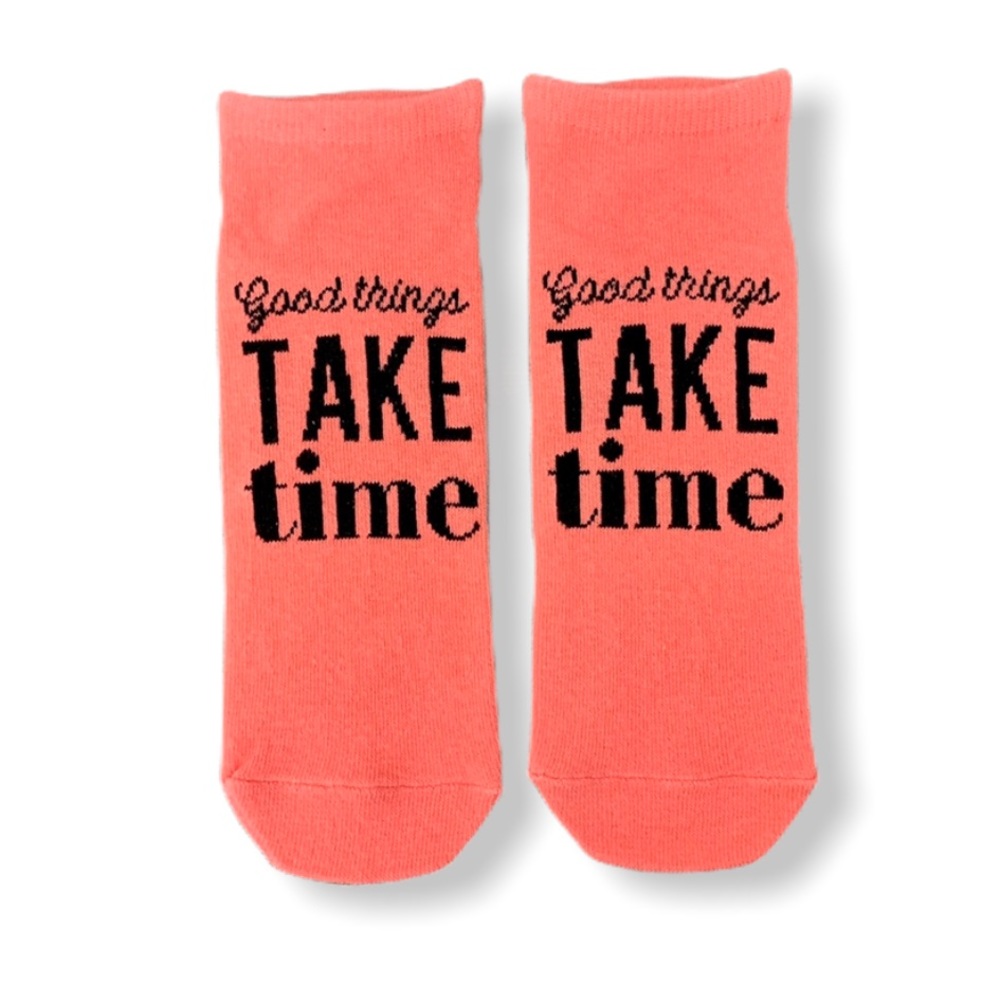 ❣️3/$15❣️ “GOOD THINGS TAKE TIME” Ankle Socks